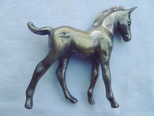 statue de cheval en métal  argenté