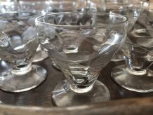 Service verres à liqueurs avec ses deux carafes