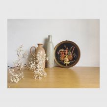 Cadre bombé fleurs séchées 