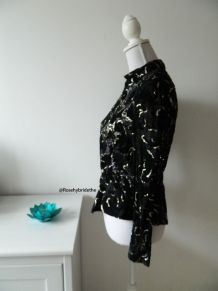 Blouse baroque velours dentelle et strass vintage 80s