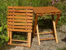 lot de 2 tabourets pliables en bois