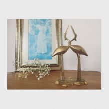 Couple de hérons en laiton 