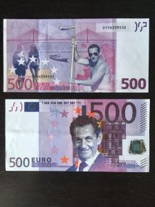 2 billets factices Nicolas Sarkozy 500 €