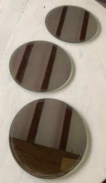 Miroirs ronds X3 bords pailletés