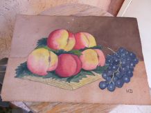 dessin en peinture coupe de fruits