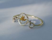 Bague, fleurs séchées, fait main.