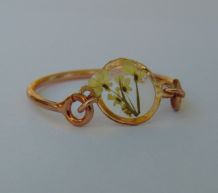Bague, fleurs séchées, fait main.