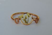 Bague, fleurs séchées, fait main.