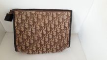 Christian Dior pochette/sac cuir &amp;amp; toile monogramme Dior