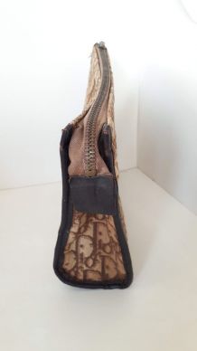 Christian Dior pochette/sac cuir &amp;amp; toile monogramme Dior