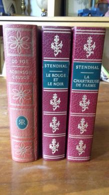 3 livres reliés simili cuir