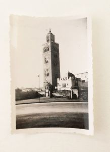 Photo vintage la Koutoubia Marrakech Maroc années 30