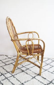 Fauteuil en rotin des années 70