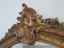 Miroir XIX plâtre doré et stuc 165cm (H) 115cm (L)