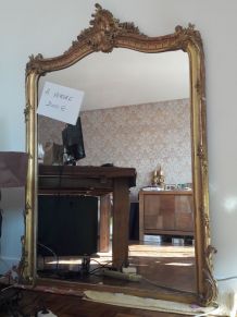 Miroir XIX plâtre doré et stuc 165cm (H) 115cm (L)