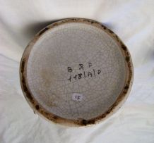 Théière carafe en grès émaillé motif floral signée