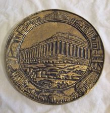 Assiette décorative bronze murale Parthénon 
