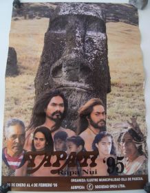 Affiche tapati rapa nui 1995 îles de pâques moai