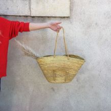 Panier sac cabas paille tressée 