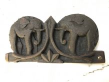 Ancienne balance cuivre coffret bois sculpture éléphant 