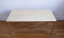 Table basse en marbre pieds en laiton dorés