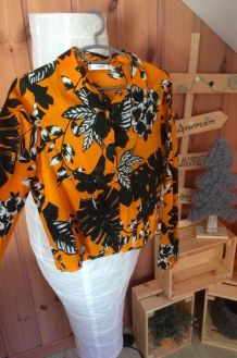 Chemise pour femme colorée orange taille XS Mango