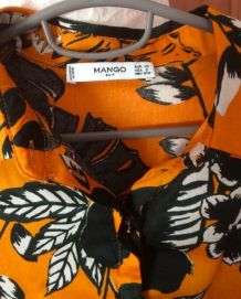Chemise pour femme colorée orange taille XS Mango