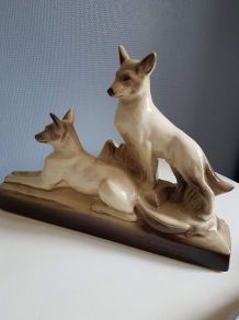 statue animalière céramique signée L François Ste Radegonde