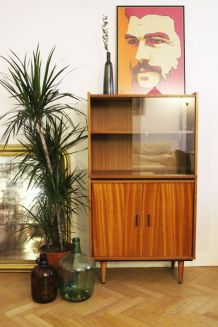 Meuble bibliothèque vitrine vintage 50's style P. Guariche