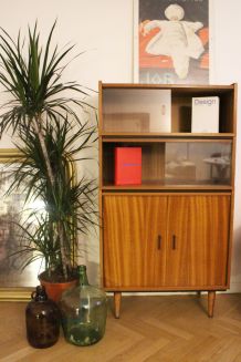 Meuble bibliothèque vitrine vintage 50's style P. Guariche