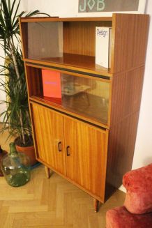 Meuble bibliothèque vitrine vintage 50's style P. Guariche