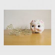 Tirelire porcelaine cochon 