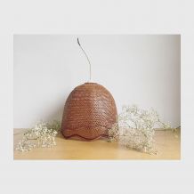 Abat-jour en osier forme tulipe