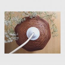 Abat-jour en osier forme tulipe