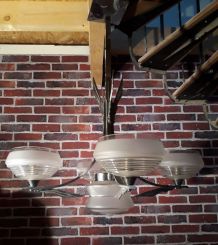  grand lustre art deco  40s  5globes 
