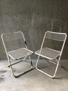 2 chaises métal pliantes Federico Giner