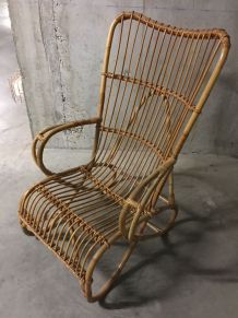 Fauteuil en rotin années 60