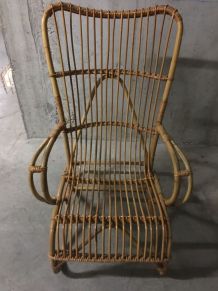 Fauteuil en rotin années 60