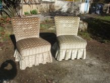 Rare paire de fauteuils vintage en velours