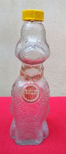 Jolie bouteille en verre "caniche"