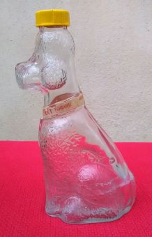 Jolie bouteille en verre "caniche"