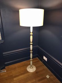 Lampadaire albâtre et laiton