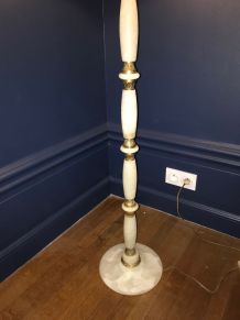 Lampadaire albâtre et laiton