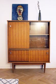 Meuble rangement vitrine vintage scandinave 60's