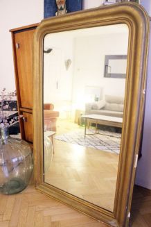 Grand miroir doré vintage Hausmannien Louis Philippe 