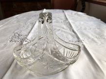 Petit panier en cristal de Bohême 