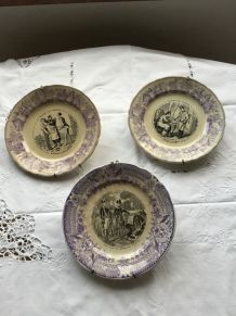 Lot de trois assiettes parlantes 