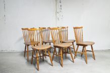 Série 6 chaises Baumann vintage "Tacoma" estampillées 60's