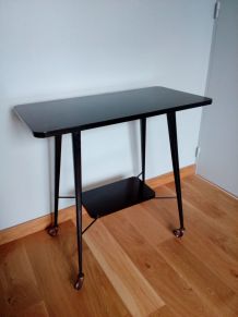 Desserte roulante en métal et formica