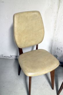 Paire de chaises vintage scandinave pieds compas années 60